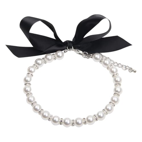 Katzenhalsband, Perlen, Halskette, verstellbar, Strass, Hundehalsband, weiblich, Katzenschmuck, Halsband, modische Haustier-Halskette, elegantes Welpenhalsband, Kätzchen, Geburtstagshalsband mit Band, Katzenhalsband, Perlen, Halskette, verstellbar, Strass, Hundehalsband, weiblich, Katzenschmuck, Halsband, modische Haustier-Halskette, elegantes Welpenhalsband, Kätzchen, Geburtstagshalsband mit Band, von JIHUOO