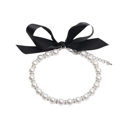 Katzenhalsband, Perlen, Halskette, verstellbar, Strass, Hundehalsband, weiblich, Katzenschmuck, Halsband, modische Haustier-Halskette, elegantes Welpenhalsband, Kätzchen, Geburtstagshalsband mit Band, Katzenhalsband, Perlen, Halskette, verstellbar, Strass, Hundehalsband, weiblich, Katzenschmuck, Halsband, modische Haustier-Halskette, elegantes Welpenhalsband, Kätzchen, Geburtstagshalsband mit Band, von JIHUOO