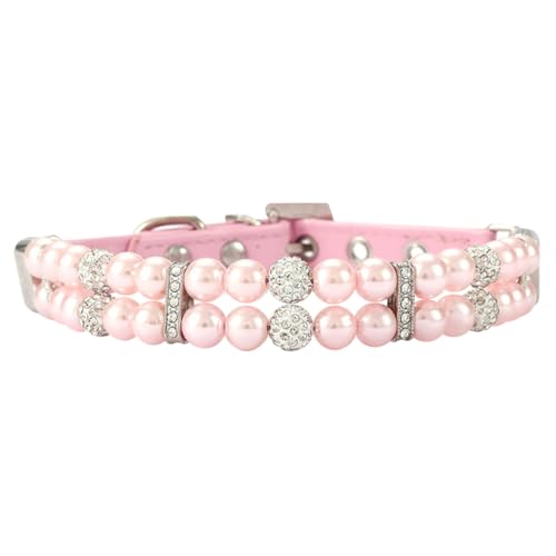Katzenhalsband mit Perlen und Strasssteinen, PU-Leder, glitzernd, für Katzen, Hochzeit, glitzernd, für Haustiere, Welpen, Diamant-Halsband, Halskette, ausgefallenes Mädchen, Welpenhalsband, modische Katzenhalsband mit Perlen und Strasssteinen, PU-Leder, glitzernd, für Katzen, Hochzeit, glitzernd, für Haustiere, Welpen, Diamant-Halsband, Halskette, ausgefallenes Mädchen, Welpenhalsband, modische von JIHUOO