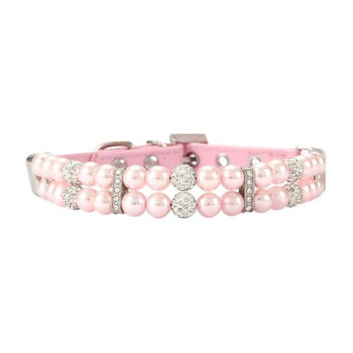 Katzenhalsband mit Perlen und Strasssteinen, PU-Leder, glitzernd, für Katzen, Hochzeit, glitzernd, für Haustiere, Welpen, Diamant-Halsband, Halskette, ausgefallenes Mädchen, Welpenhalsband, modische Katzenhalsband mit Perlen und Strasssteinen, PU-Leder, glitzernd, für Katzen, Hochzeit, glitzernd, für Haustiere, Welpen, Diamant-Halsband, Halskette, ausgefallenes Mädchen, Welpenhalsband, modische von JIHUOO