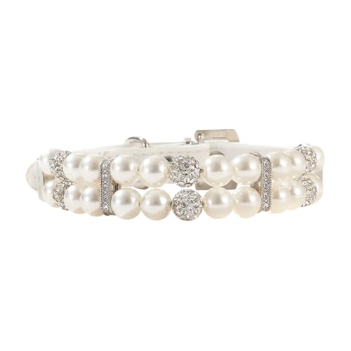Katzenhalsband mit Perlenstrass, PU-Leder, glitzernd, für Katzen, Hochzeit, glitzernd, für Haustiere, Welpen, Diamant-Halsband, Halskette, ausgefallenes Mädchen, Welpenhalsband, modische Katzenhalsband mit Perlenstrass, PU-Leder, glitzernd, für Katzen, Hochzeit, glitzernd, für Haustiere, Welpen, Diamant-Halsband, Halskette, ausgefallenes Mädchen, Welpenhalsband, modische von JIHUOO
