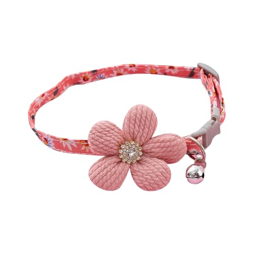 Kleines Hundehalsband mit Blume, niedliches Welpenhalsband mit Glöckchen, verstellbar, Strasssteine, Katzenhalsband, Kristall, Haustierhalsband für Katzen, Hunde, Rosa Kleines Hundehalsband mit Blume, niedliches Welpenhalsband mit Glöckchen, verstellbar, Strasssteine, Katzenhalsband, Kristall, Haustierhalsband für Katzen, Hunde, Rosa von JIHUOO
