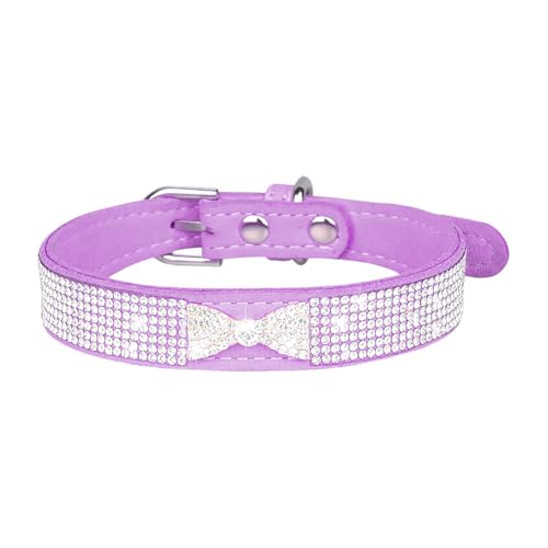Strasshalsband für kleine Hunde, niedliches Kristall-Katzenhalsband, verstellbar, glitzernd, Welpenhalsband, glitzernd, für kleine Haustiere, mit Schmuckstein für Hündinnen, Katzen, Violett Strasshalsband für kleine Hunde, niedliches Kristall-Katzenhalsband, verstellbar, glitzernd, Welpenhalsband, glitzernd, für kleine Haustiere, mit Schmuckstein für Hündinnen, Katzen, Violett von JIHUOO