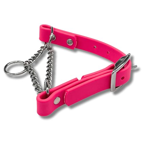 JIM HODGES DOG TRAINING Martingale Halsband für Hunde, Biothane, Edelstahl-Hardware, kein Ziehen, hergestellt in den USA, professionelle Qualität, XXS, Rosa von JIM HODGES DOG TRAINING