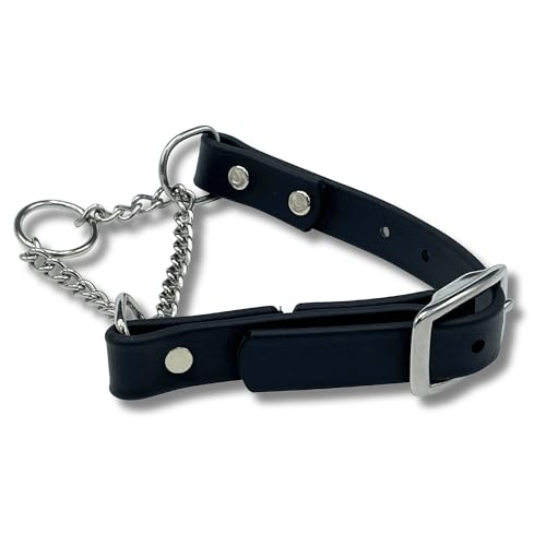 JIM HODGES DOG TRAINING Martingale Halsband für Hunde, Biothane, Edelstahl-Hardware, kein Ziehen, hergestellt in den USA, professionelle Qualität, XXS, Schwarz von JIM HODGES DOG TRAINING