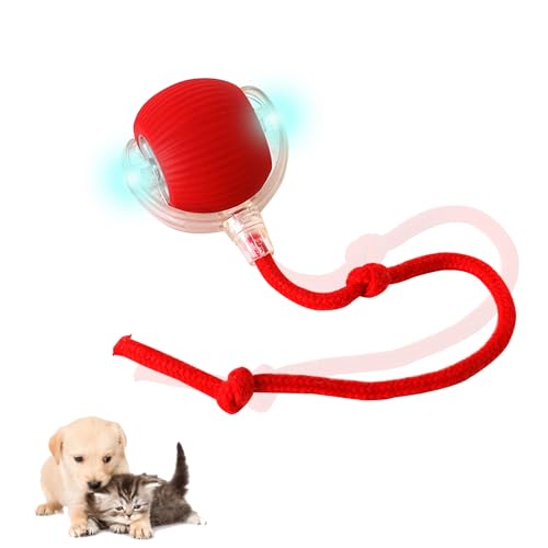 JIMACRO Interaktives Katzenspielzeug Ball, 360-Grad Magic Ball Hund Wiederaufladbarer Elektrisch Katzenball mit LED Licht von JIMACRO