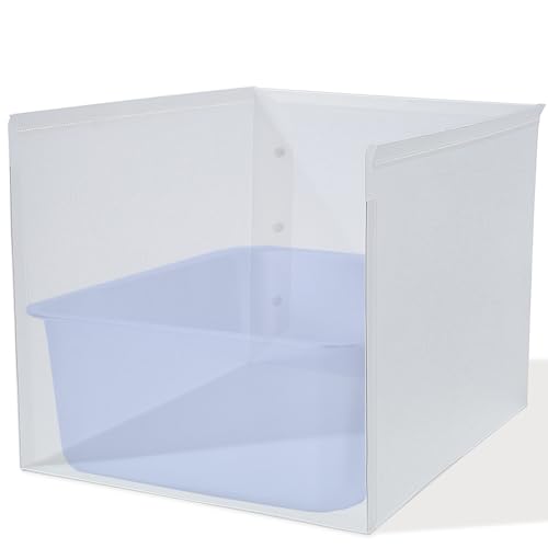 JIMEIQI Katzentoilettenschutz, 45 cm L x 34 cm B x 35 cm H (verbessert), hochseitig, wasserdicht, faltbar, leicht zu reinigen, Spritzschutz (ohne Pfanne) von JIMEIQI