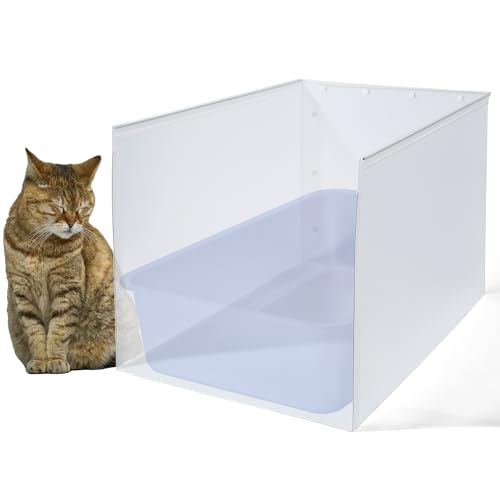 JIMEIQI Katzentoilettenschutz, 60 x 40 x 40 cm (Höhe), hochseitiger Katzentoilettenschutz, ohne Auslaufen, faltbar, leicht zu reinigen, Spritzschutz, extra groß von JIMEIQI