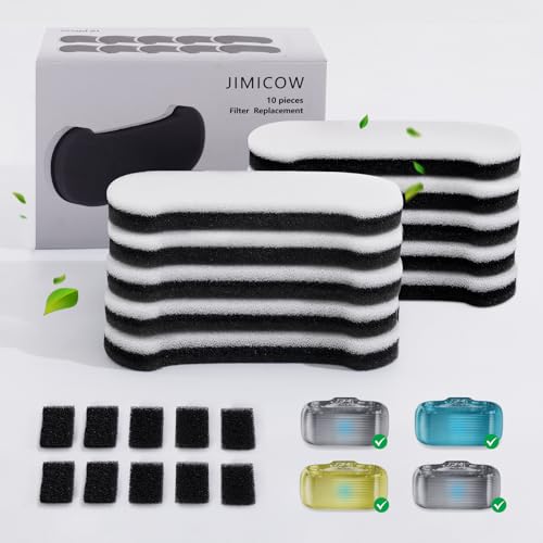 JMICOW Wasserbrunnenfilter für Hunde, 10 Stück, Ersatz für PF-006-10L Hund Katze Wasserbrunnen, Carbon Haustier Wasserbrunnen Filter von JIMICOW