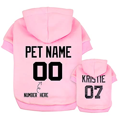 JINFU Hunde-Kapuzenpullover für große Hunde, personalisierbar, französische Bulldogge, Kleidung für kleine, mittelgroße und große Hunde, individuelle Hundekleidung, Hunde-Kapuzenpullover (Größe L, von JINFU