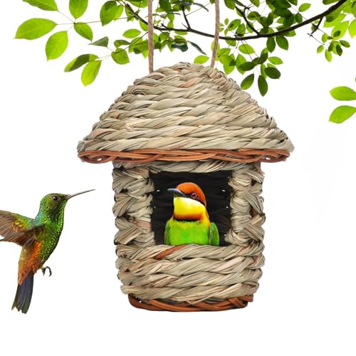 Handgewebtes Vogelnest, Vogelhaus im Freien - Atmungsaktives Vogelnest für den Außenbereich | Baumelnde Vogelhäuser, rustikales Kolibri-Nest für drinnen und draußen Handgewebtes Vogelnest, Vogelhaus im Freien - Atmungsaktives Vogelnest für den Außenbereich | Baumelnde Vogelhäuser, rustikales Kolibri-Nest für drinnen und draußen von JINGAN
