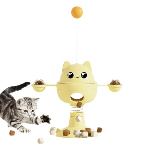 JINGAN Anreicherungsspielzeug für Katzen, Kauspielzeug für Katzen, rotierendes Katzenjagdspielzeug, Katzenkarussell, interaktives Katzenspielzeug mit Saugnapf für Indoor-Katzen-Übung JINGAN Anreicherungsspielzeug für Katzen, Kauspielzeug für Katzen, rotierendes Katzenjagdspielzeug, Katzenkarussell, interaktives Katzenspielzeug mit Saugnapf für Indoor-Katzen-Übung von JINGAN