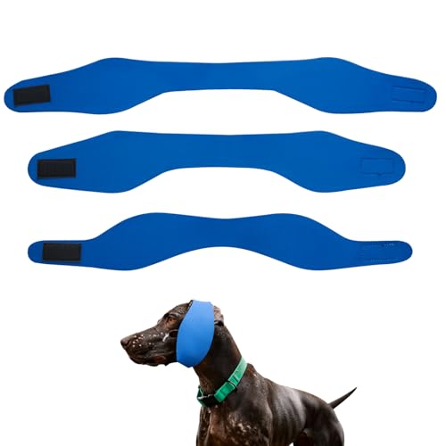 Hunde-Schwimmkappen, wasserdicht, für die Badewanne, Duschhaube für das Bad, Schwimmen, Haustierpflege, für kleine, mittelgroße und große Hunde, Blau, 3 Stück Hunde-Schwimmkappen, wasserdicht, für die Badewanne, Duschhaube für das Bad, Schwimmen, Haustierpflege, für kleine, mittelgroße und große Hunde, Blau, 3 Stück von JINGHANGER