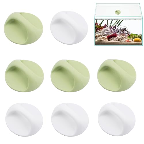 JINGHANGER 8 Stück Aquarium Abdeckungsgriffe Aquarium Lid Handles 6,5x6,5 cm Kunststoffgriff mit Kleber Ersatzgriff für Tankdeckel für Aquarium Aquariendeckel von JINGHANGER