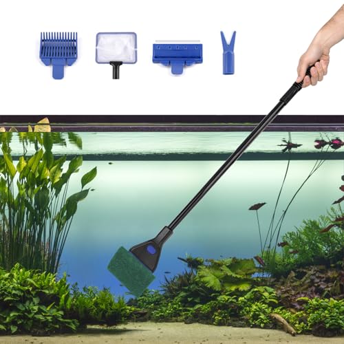 JINGHANGER Aquarium Reinigungsset 5-in-1 Fish Tank Reiniger Set mit Algenschaber, Glasschwamm, Wasserpflanzenclip, Wasserpflanzenrechen, Fischnetz Zubehör für Aquarien JINGHANGER Aquarium Reinigungsset 5-in-1 Fish Tank Reiniger Set mit Algenschaber, Glasschwamm, Wasserpflanzenclip, Wasserpflanzenrechen, Fischnetz Zubehör für Aquarien von JINGHANGER