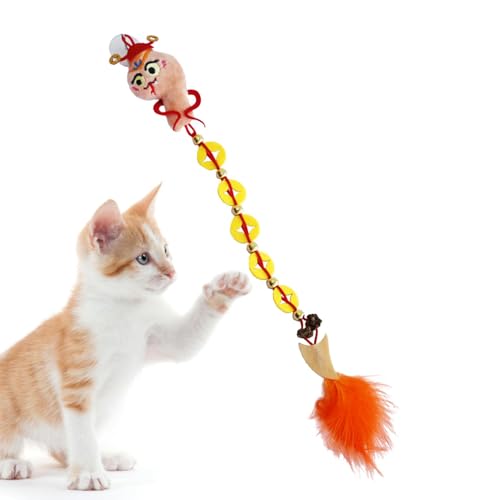 JINGLING Interaktives Katzenfederspielzeug, Federspielzeug für Hauskatzen - Katzenspielzeug zum Aufhängen an der Tür, Feder - Katzen-Anreicherungsspielzeug für Katzen im Innenbereich, interaktiver JINGLING Interaktives Katzenfederspielzeug, Federspielzeug für Hauskatzen - Katzenspielzeug zum Aufhängen an der Tür, Feder - Katzen-Anreicherungsspielzeug für Katzen im Innenbereich, interaktiver von JINGLING