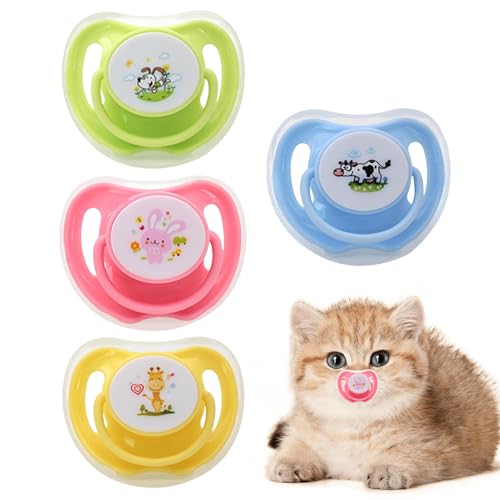 JINGLING Katzen Schnuller | Katzen Und Hunde Beruhigungssauger | 4 Stück Silikon Beissring Kaumaterial Mit Aufbewahrungsbox Für Schlafenszeit Reisen Autofahrten JINGLING Katzen Schnuller | Katzen Und Hunde Beruhigungssauger | 4 Stück Silikon Beissring Kaumaterial Mit Aufbewahrungsbox Für Schlafenszeit Reisen Autofahrten von JINGLING