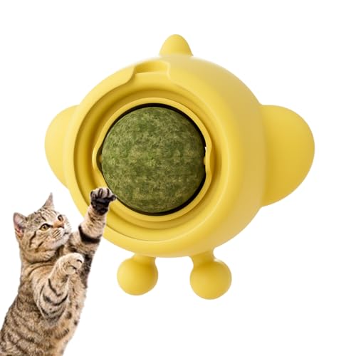 JINGLING Katzenfischwandkugeln für Katzen, Katzenfischrollen -Kugelwand - Rotatable Catnip Ball - Lick Safe Healthy Kätzchen Kau- und Zähneputzspielzeug für Wandtür, Tierunterhaltungsversorgungen von JINGLING