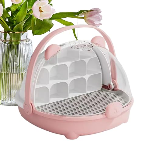 JINGLING Reptilienzüchtungstank, Seidenwürmer -Transportbehälter,Tragbare transparente Fütterungsbox mit Griff | Gehege Pet House Carrier Habitat Cage für Schildkröten und Seidenraupe von JINGLING