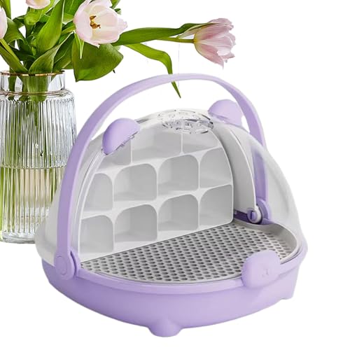 JINGLING Seidenraudertransportbehälter, Reptilien -Fütterungsbox - Tragbarer Fütterungsbox transparenter Transportbehälter - Gehege Pet House Carrier Habitat Cage für Schildkröten und Seidenraupe von JINGLING