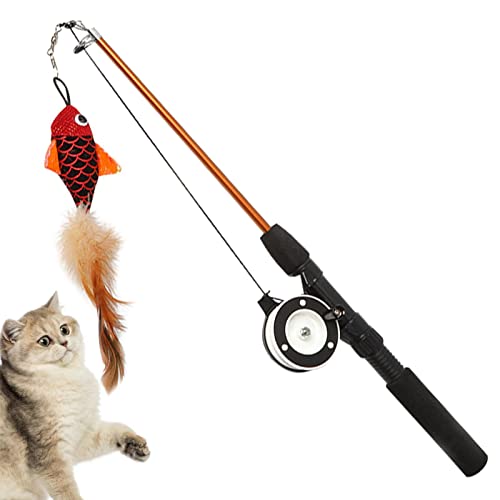 JINGLING Teaser Interactive für Katzen – Langlebiges Katzenspielzeug mit Angelrute, Katzenspielzeug für Katzen, interaktives Spielzeug für Katzen für Unterhaltung im Innenbereich JINGLING Teaser Interactive für Katzen – Langlebiges Katzenspielzeug mit Angelrute, Katzenspielzeug für Katzen, interaktives Spielzeug für Katzen für Unterhaltung im Innenbereich von JINGLING