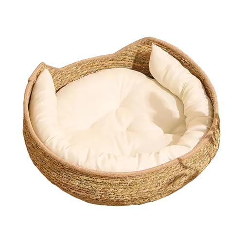 Katzenbett Waschbar Katzen Bettchen, 35x35x13cm Katzenkorb Mit Innenkissen Katzenschlafplatz Für Katzen Oder Kleine Hunde, Weiches Webtechnik Haustier Schlafmöbel Ruhen Kratzen von JINGLING