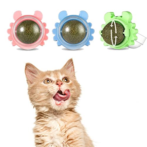 JINGSHUBO Katzenspielzeug-Ball Zähneputzen Katzenminze-Spielzeug-Ball Katzenaktivitätsspielzeug Zähneknirschen Kauspielzeug Katzenspiele für Katzen Kätzchen von JINGSHUBO