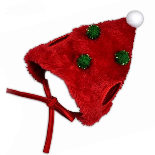 Haustier Weihnachtskostüm Hunde und KatzenWeihnachtsoutfit lustiges Geweih Weihnachtsmützen Weihnachtsmütze für Hunde Weihnachtsmannmütze für Katzen Welpen Party-Kostüm-Zubehör (Rot, L) von JINGTOPS