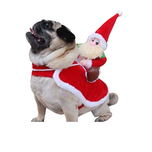 Hundekostüm Weihnachten,JINGTOPS Weihnachten Haustier Kostüm Santa Outfit für Hund Katze für Kleine Große Hunde Katzen Kleidung Weihnachtsfeier Anzieh Kleidung Cosplay (L) von JINGTOPS
