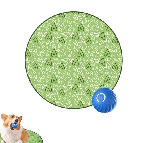 JINGTOPS Interaktiver Hundeball,Katzen und Hunde Jagen Spielzeugball,Selbstdrehender Interaktiver Katzenball, SimuliertesInteraktives katzenspielzeug,2 in 1 Gertar Katzenspielzeug (grün+Blauer Ball) von JINGTOPS