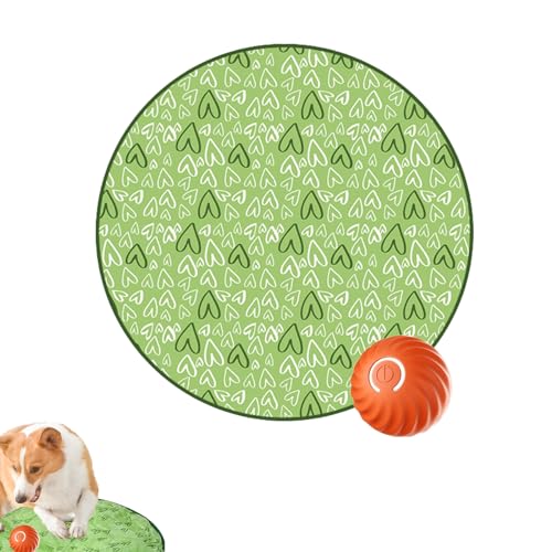 JINGTOPS Interaktiver Hundeball,Katzen und Hunde Jagen Spielzeugball,Selbstdrehender Interaktiver Katzenball, SimuliertesInteraktives katzenspielzeug,2 in 1 Gertar Katzenspielzeug (grün+orange Kugel) von JINGTOPS