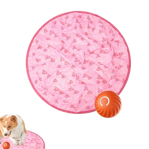 JINGTOPS Interaktiver Hundeball,Katzen und Hunde Jagen Spielzeugball,Selbstdrehender Interaktiver Katzenball, SimuliertesInteraktives katzenspielzeug,2 in 1 Gertar Katzenspielzeug (rosa+orange Kugel) von JINGTOPS