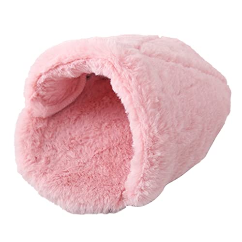 JINGYAN Hundebetten Cave Non Slip Cushion Bed Hamster Nest Hedgehog Hideout Small Animals Cage Supplies Warm House 4 Colors(Pink,S) von JINGYAN