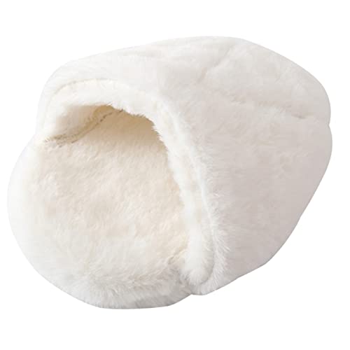 JINGYAN Hundebetten Cave Non Slip Cushion Bed Hamster Nest Hedgehog Hideout Small Animals Cage Supplies Warm House 4 Colors(White,S) von JINGYAN