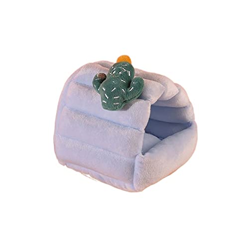 JINGYAN Hundebetten Cute Warm Cotton Nest Plus Plush Winter Small Animal Sleeping Bed Warm Mat Guinea Pig Nest Hamster House Pet Supplies(Cactus,L) von JINGYAN