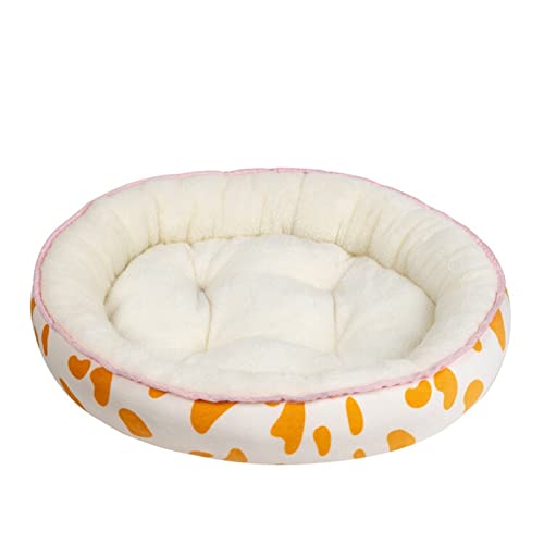 JINGYAN Hundebetten Super Soft Pet Bed Summer Pet Cool Feeling Nest Round Bed for Pets Cats Dogs Winter Summer Bed 3 Sizes Pet House(2,L 60cmx48cm) von JINGYAN