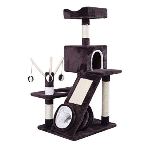Cat Tree Cat Tower Katzenkletterrahmen Katze Kratzer Postbaumkratzer Pole Ture Fitnessstudio Haus Spielzeugkatze Sprungplattform Katzenturm (Farbe: a) (Farbe: a) (a) Beauty Comes von JINMUXUAN