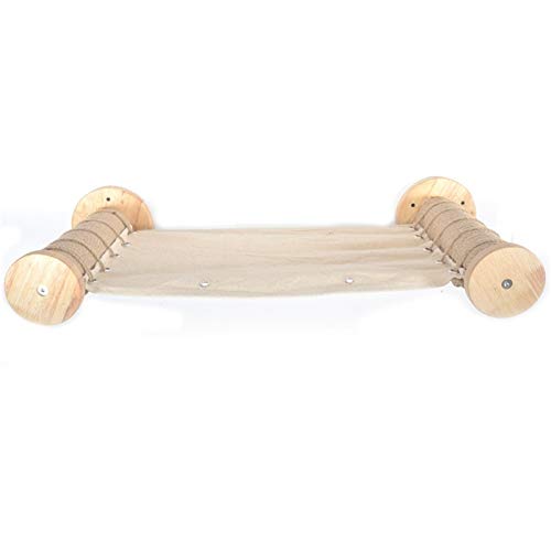 Katze Kletterbaum Holz Katze Kletterrahmen Wandmontierte Katzen Hängematte Katzenbaum Sisal Kratzer nach Haus Kletterrahmen Haustier Möbel Wanddekoration Geschenkkatze (Farbe: Grau, Größe: 40 cm) von JINMUXUAN