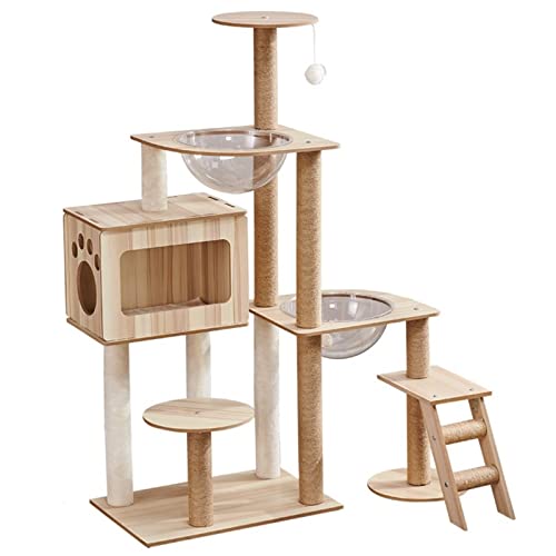 Katze Kletterbaum Katze Kletterrahmen große Katzenraum -Raumkapsel Katzenstreu Katzenbaum EIN Katzenregal Katze Kratzer Katze Kratzpost PET PET ZEITSBRECHT (Größe: Grau) Vision Beauty Comes von JINMUXUAN
