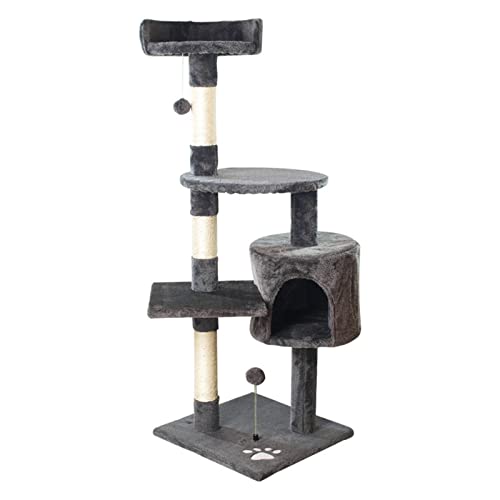 Katzenkletterrahmen Katzenkletterrahmen integrierter Katzenstreu Katzen -Katzenregal -Jump -Plattform Katzenspielzeugkatze Kletterbaum (Farbe: Gris) Beauty Comes von JINMUXUAN
