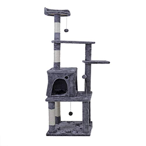 Katzenspielzeug kratzt Holzkletterbaum Maus Spielzeug Katze Sprungspielzeug Kletterrahmen Katzenmöbel Kratzen (Farbe: Grau) (grau) Beauty Comes von JINMUXUAN