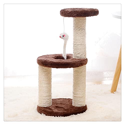 Kleine Katzen Baumhaus Katzen Kratzer Klettern mit Hängemattentisch Tisch Haustier Katzen Spielzeug Kitty Play House für Kätzchen (Farbe: Wein rot) (Kaffee) Beauty Comes von JINMUXUAN