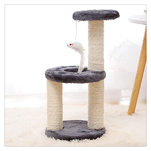 Kleine Katzen Baumhaus Katzen Kratzer Klettern mit Hängemattentisch Tisch Haustier Katzen Spielzeug Kitty Play House für Kätzchen (Farbe: Wein rot) (grau) Beauty Comes von JINMUXUAN