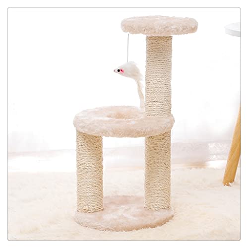 Kleine Katzen Baumhaus Katzen Kratzer Kletterrahmen mit Hängemattentisch Tisch Katzen Spielzeug Kitty Play House für Kätzchen (Farbe: Wein rot) (weiß) Beauty Comes von JINMUXUAN