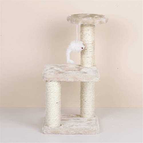 Pet Cat Tree House Katze Kletterrahmen Kletterrahmen mit Hängemattenkatzentisch Pet Cat Toy Kitty Play House für Katzenmöbel Dekor (Farbe: Rot) (Beige) Beauty Comes von JINMUXUAN