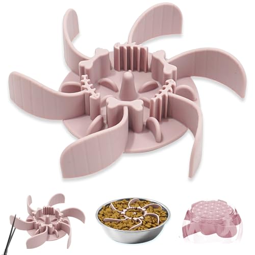 Hunde Langsamer Fressnapf Hundenapf Slow Feeder Slow Feeder Hundenapf Einfügung Anti Schling Napf Hund Reduzieren Übermäßiges Essen für Hunde Katzen Schneidbar, Rosa Klein von JINSIHU