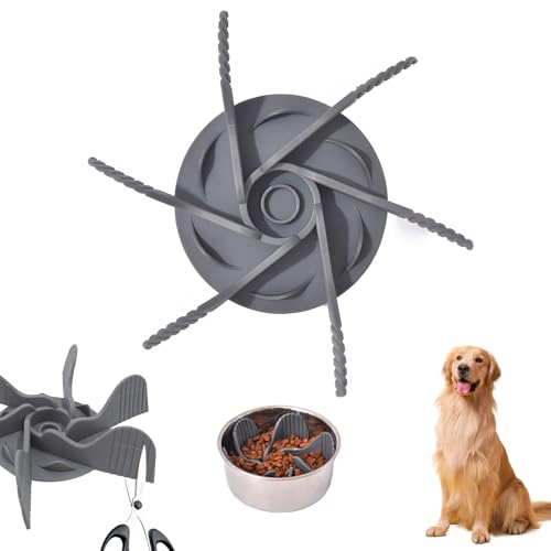 Hunde Langsamer Fressnapf Hundenapf Slow Feeder Slow Feeder Hundenapf Einfügung Anti Schling Napf Hund Reduzieren Übermäßiges Essen für Hunde und Katzen Schneidbar Grau von JINSIHU