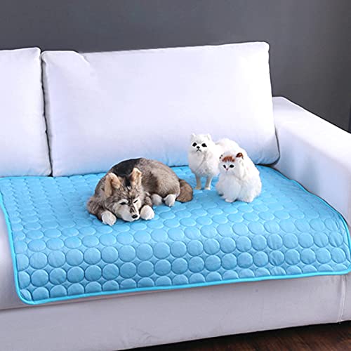 JINTN Kühlmatte für Hunde Eisseide Hundematte Sommerbett Decke Schlaf Eisseide Tragbare Hundedecke Kühldecke für Katzen, kleine, mittelgroße und große Hunde von JINTN