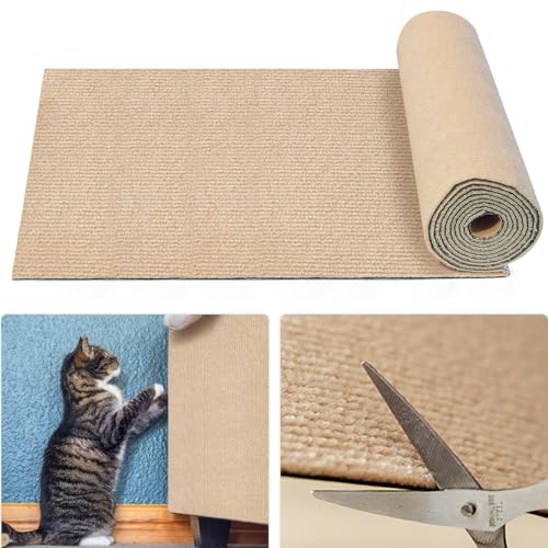 JINYJIA Selbstklebend Kratzteppich Katze Wand, 40×200cm Cathpetic Kratzmatte Selbstkleben, DIY Kratzbrett Katze, Katzen Kratzschutz Sofa, AntiKratz Tape für Katzenständer, Holzgriff, Katzenturm JINYJIA Selbstklebend Kratzteppich Katze Wand, 40×200cm Cathpetic Kratzmatte Selbstkleben, DIY Kratzbrett Katze, Katzen Kratzschutz Sofa, AntiKratz Tape für Katzenständer, Holzgriff, Katzenturm von JINYJIA