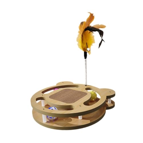 JISADER 2 Schicht Holz Katzen Ball Track Spielzeug Katze Rotation Spielzeug Feder Katze Spielen Spielzeug Kätzchen JISADER 2 Schicht Holz Katzen Ball Track Spielzeug Katze Rotation Spielzeug Feder Katze Spielen Spielzeug Kätzchen von JISADER
